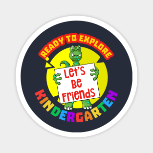 Ready to explore Kindergarten | Cartoon Dinosaur Magnet